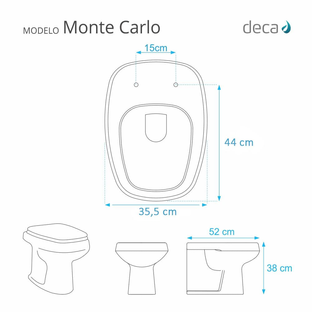 Assento Sanitário Astra com Amortecedor Monte Carlo Branco para Vaso Deca -  decorassentos