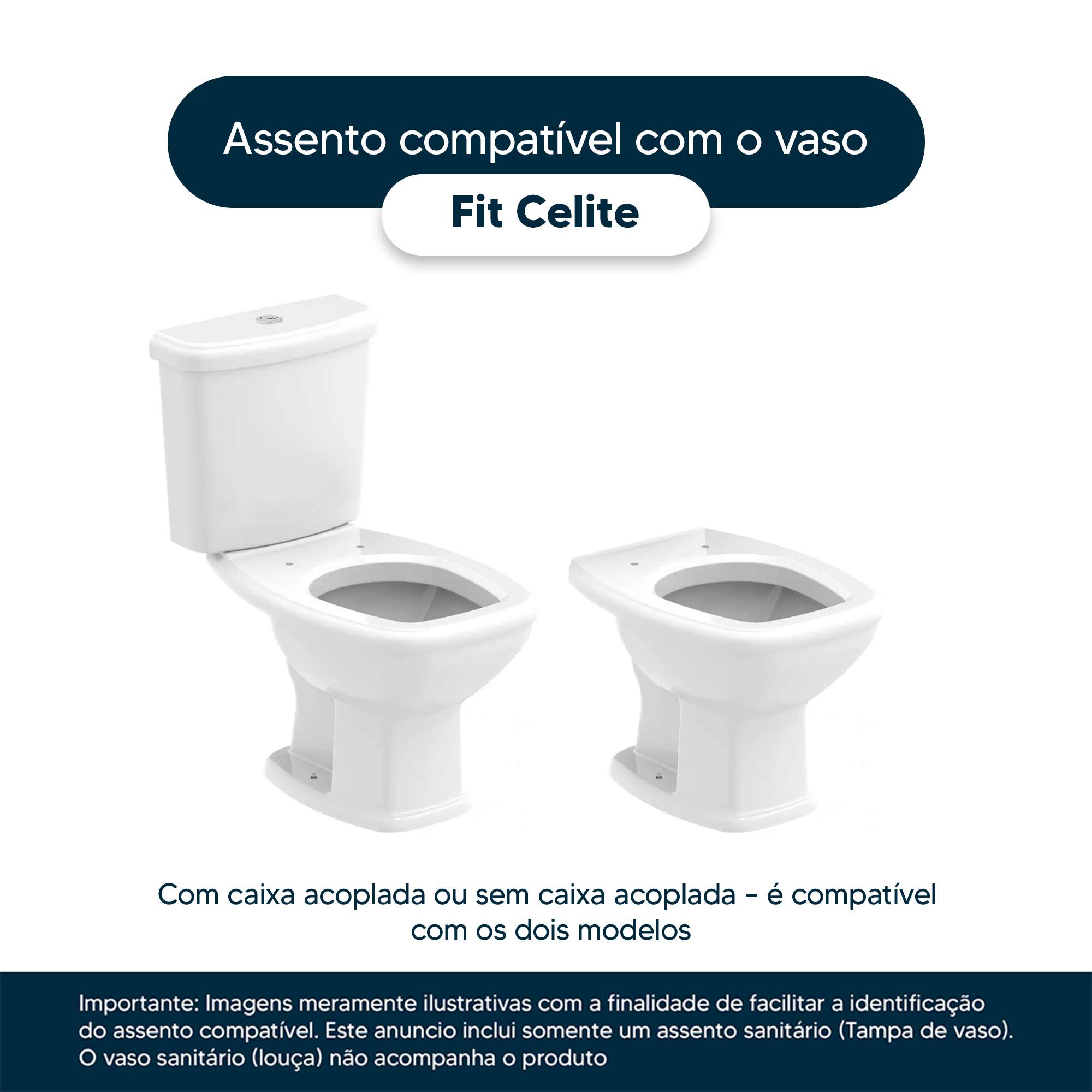 Assento sanitário Celite Fit/Versato e Eternit Savary branco soft close  resina termofixo